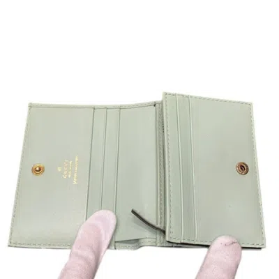 Pre-owned Gucci Light Green Leather Wallet (bi-fold) ()
