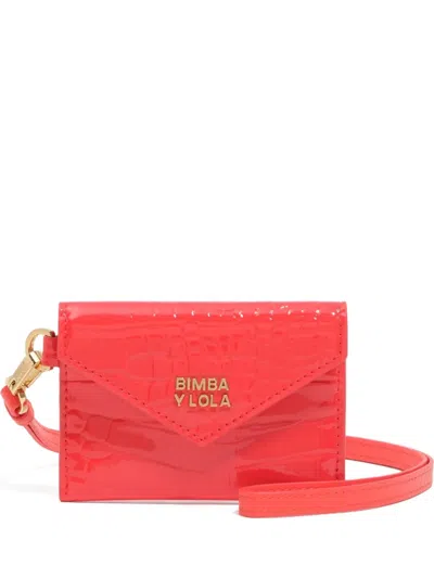 Bimba Y Lola Crocodile-effect Cardholder In Red