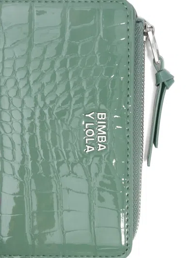 Bimba Y Lola Crocodile-effect Zip-around Wallet In Green