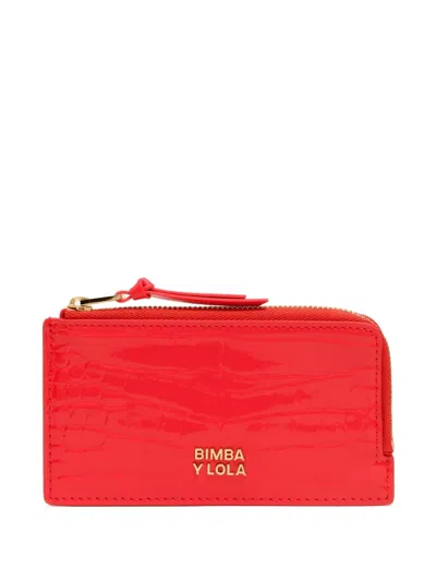 Bimba Y Lola Crocodile-effect Zip-around Wallet In Red