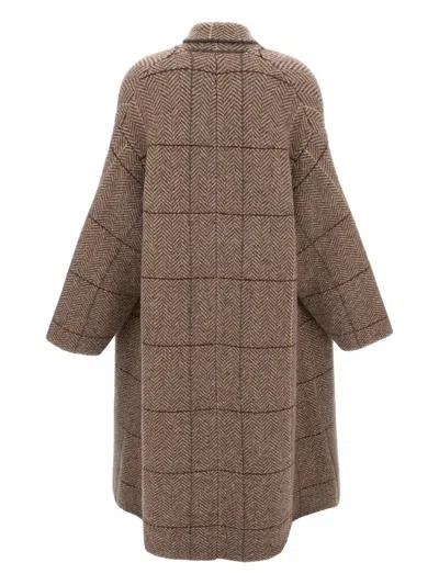 Boboutic Double-breasted Coat In Brown