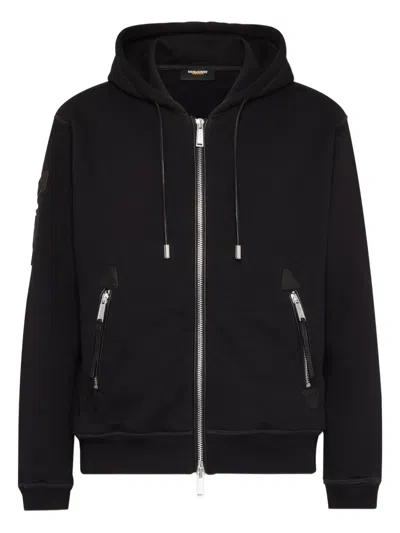 Dsquared2 'ducati X D2' Black Sweatshirt With Drawstring Hood And Maxi Logo Lettering On The Rear In Cotton Ma In Black