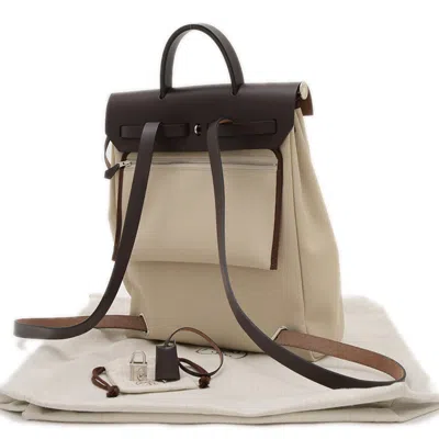 Pre-owned Hermes Beige Brown Leather Tote Bag ()