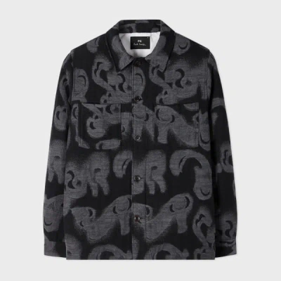 Ps By Paul Smith Ps Paul Smith Abstract Print Casual Fit Button-up Shirt In Black