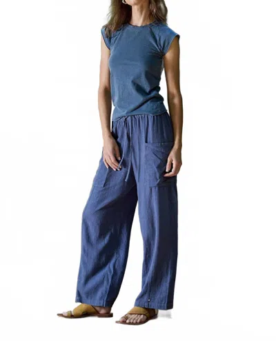 Nsf Sydney Wide Leg Drawstring Pants In Indigo In Blue