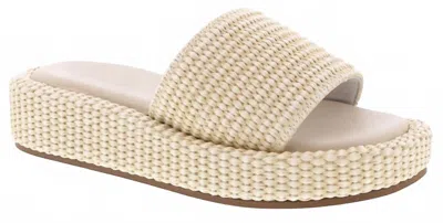 Shoe La La Women's Raffia Slip-on Sandals In Ivory In Multi