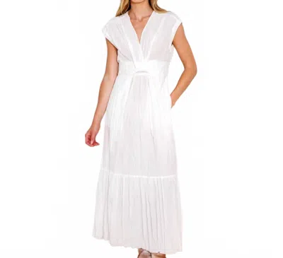 Go By Go Silk Go Crinkle Cut Twist Dress In White In White