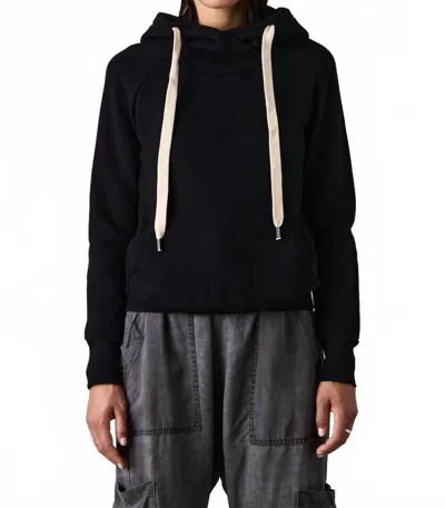 Nsf Lisse Fitted Loop Terry Hoodie In Black In Black