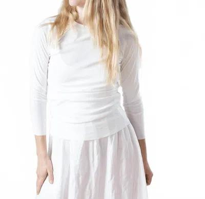 Nsf Aria Fitted Rib Knit Raglan Crew In Chalk In White