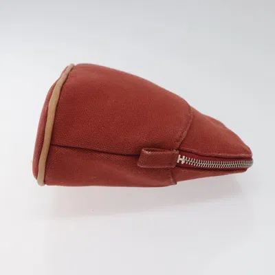 Pre-owned Hermes Hermès Bolide Burgundy Canvas Clutch Bag ()