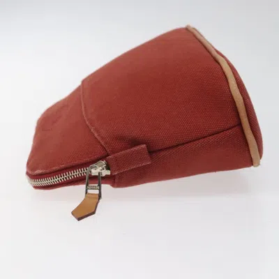 Pre-owned Hermes Hermès Bolide Burgundy Canvas Clutch Bag ()