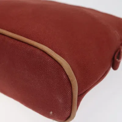Pre-owned Hermes Hermès Bolide Burgundy Canvas Clutch Bag ()