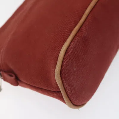 Pre-owned Hermes Hermès Bolide Burgundy Canvas Clutch Bag ()