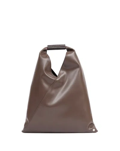 Mm6 Maison Margiela Triangular Brown Bag With Structured Handle In Brown