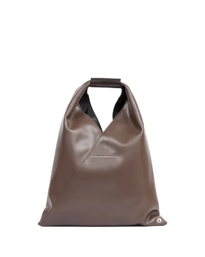 Mm6 Maison Margiela Triangular Brown Bag With Structured Handle In Brown
