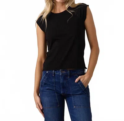 Nsf Chloe Fitted Raglan Muscle Tee In Black In Black