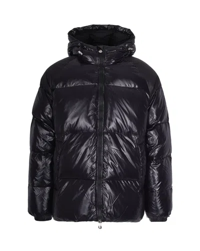 Pyrenex Piumino Bomber Laccato Con Cappuccio Black In Black