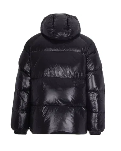 Pyrenex Piumino Bomber Laccato Con Cappuccio Black In Black