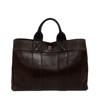 Pre-owned Hermes Brown Leather Tote Bag ()