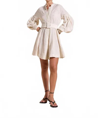 Scarlett Poppies Berite Short Dress In Antique White In Nude