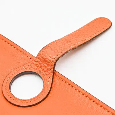 Pre-owned Hermes Dogon Orange Togo Leather Long Wallet (bi-fold) ()