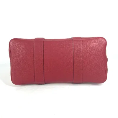 Pre-owned Hermes Ecru Red Color Rouge H Toile H Negonda Leather Handbag Shoulder Bag Tote Bag ()