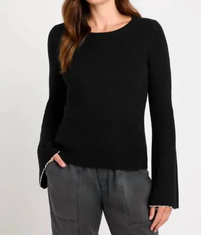 Splendid Farah Rib Crewneck Sweater In Black