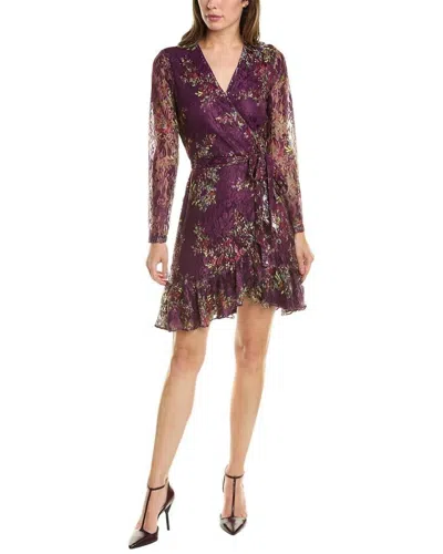 Laundry By Shelli Segal Segal Floral Lace Wrap Dress In Purple In Purple