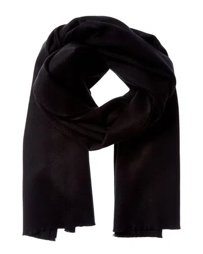 Vince Double-face Solid Wool & Cashmere-blend Scarf In Black