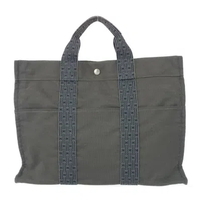 Pre-owned Hermes Gray Canvas Handbag Tote Bag ()