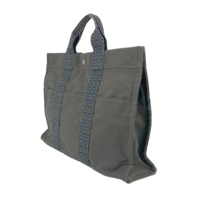 Pre-owned Hermes Gray Canvas Handbag Tote Bag ()
