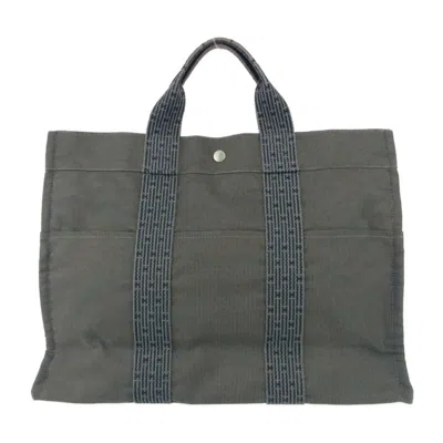 Pre-owned Hermes Gray Canvas Handbag Tote Bag ()