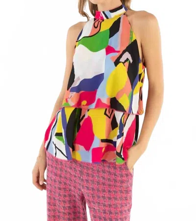 Isle By Melis Kozan Isle Lotus Halter Top In Elysee Print In Multi