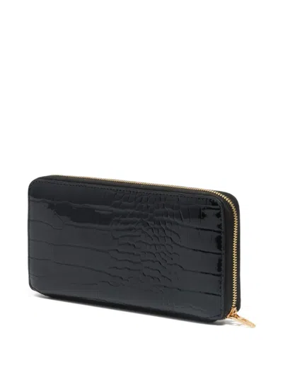 Bimba Y Lola Crocodile-effect Zip-around Wallet In Gold