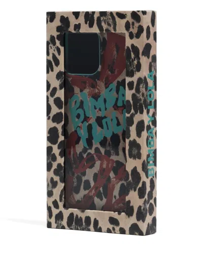Bimba Y Lola Leopard-print Phone Case In Gold