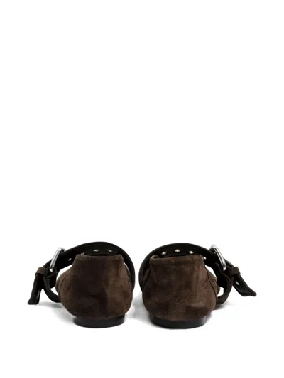 Bimba Y Lola Buckle-strap Pointed Ballet Flats In Brown