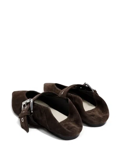 Bimba Y Lola Buckle-strap Pointed Ballet Flats In Brown