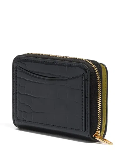 Bimba Y Lola Crocodile-effect Zip-around Wallet In Black