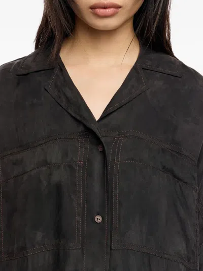 Bimba Y Lola Button-down Patch-pocket Dress In Black