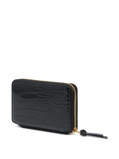 Bimba Y Lola Crocodile-effect Zip-around Wallet In Black