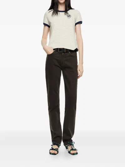 Bimba Y Lola Cotton Straight-leg Jeans In Green