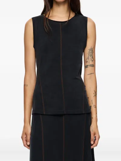 Bimba Y Lola Seam-detail Sleeveless Top In Blue