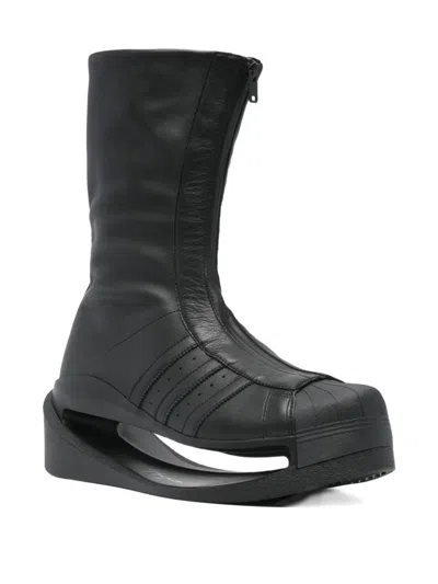 Y-3 Zip-front Platform Boots In Black