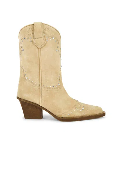 Paris Texas Janice 60 Crystal-embellished Suede Mid-calf Boots In White