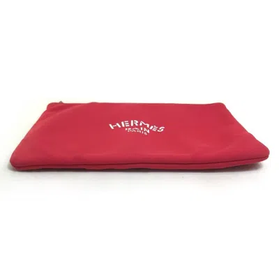 Pre-owned Hermes Red Color Polyamide Clutch Bag Pouch ()
