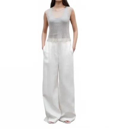 Twp High-rise Mini Pleat Trouser Pants In Ivory In White