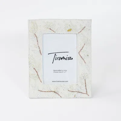 Tiramisu Ivory Oasis Botanical 5 X 7 Picture Frame In White