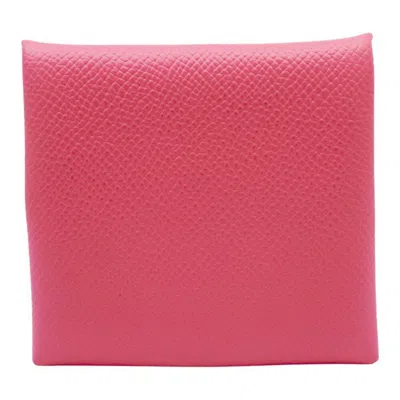 Pre-owned Hermes Rose Azalee Epsom Leather Coin Purse/coin Case () In Pink