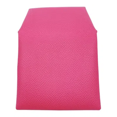 Pre-owned Hermes Rose Azalee Epsom Leather Coin Purse/coin Case () In Pink