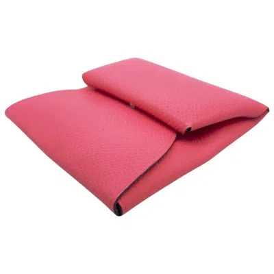 Pre-owned Hermes Rose Azalee Epsom Leather Coin Purse/coin Case () In Pink